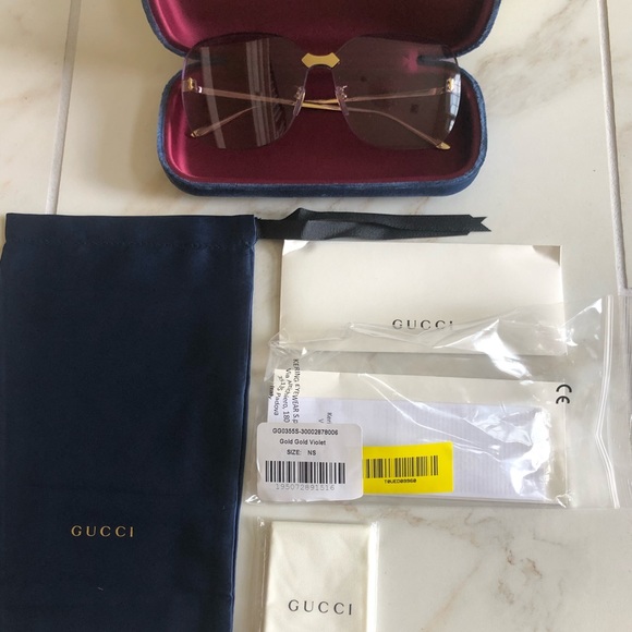🔥NEW LUXURY GUCCI VIOLET RIMLESS SUNGLASSES🔥 - Picture 5 of 16